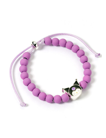 Hello Kitty Bracelet purple beads with Kuromi Charm 21 cm - Braccialetto