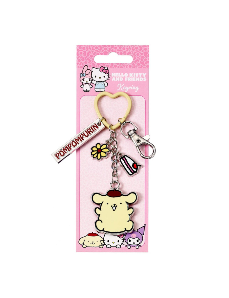 Hello Kitty Key Chain with Pompompurin Charms 15 cm - Portachiave
