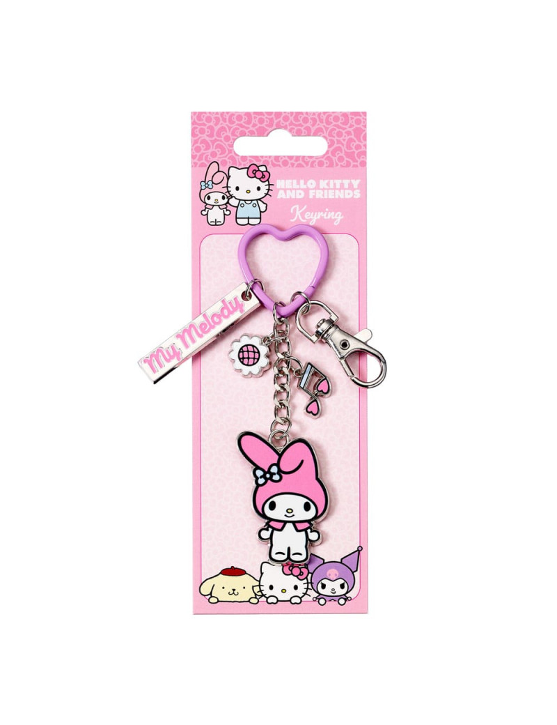 Hello Kitty Key Chain with My Melody Charms 15 cm - Portachiave