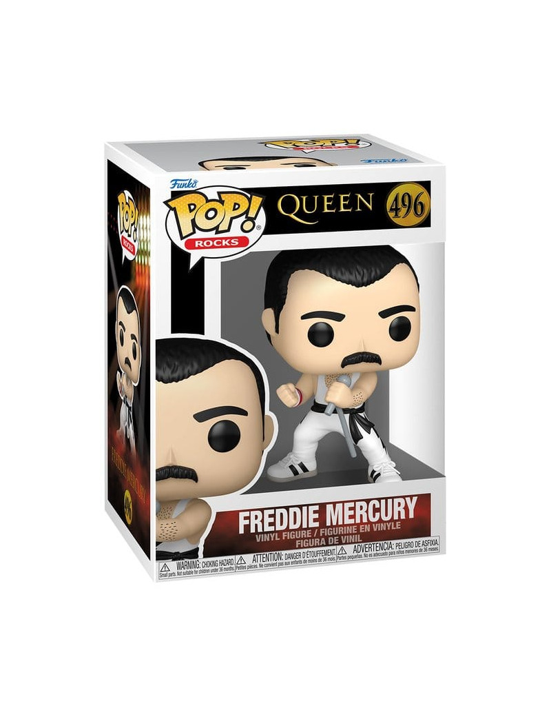 Queen POP! Rocks Vinyl Figure Freddie Mercury (white singlet) 9 cm
