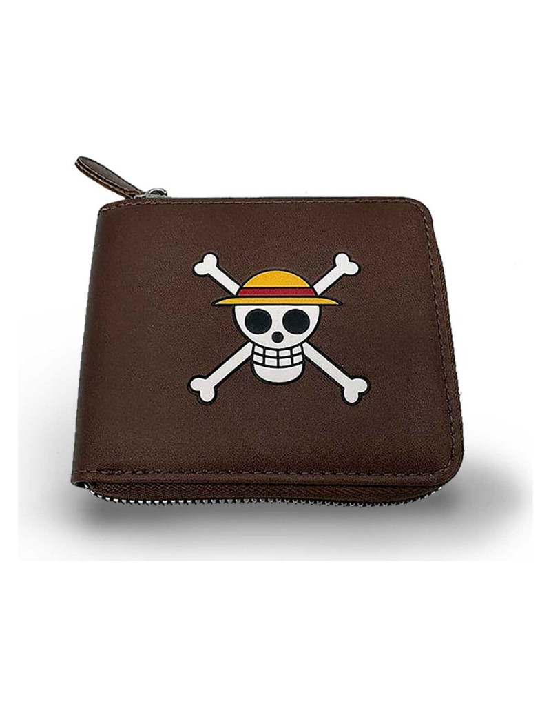One Piece Wallet Man Zip Skull - Portafogli