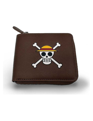 One Piece Wallet Man Zip Skull - Portafogli