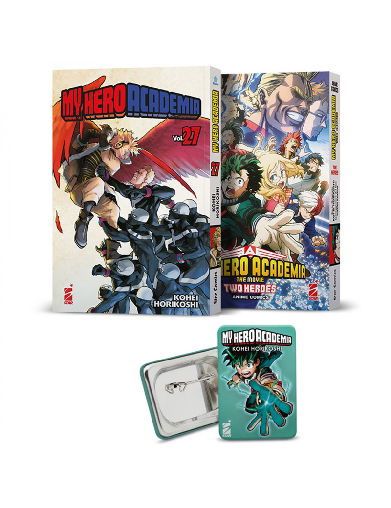 My Hero Academia Pack (27 + Anime Comics + Spilla)