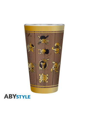One Piece - Bicchiere di vetro - 400ml - Skulls